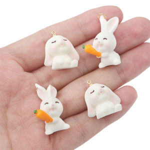 1PC Handmade Resin Rabbit Carrot Charm Pendant Decoration for Necklace DIY Jewelry Craft Making Accessories