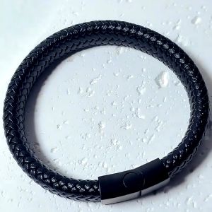 GTB Gelang Kulit Tenun Pria Gelang Baja Antikarat Buatan Tangan Hadiah Perhiasan A160