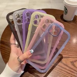 Ốp Điện Thoại Silicon Chống Sốc Trong Suốt Cho iPhone 11/12/13/14/15/16 Pro Max Plus - Vỏ Bảo Vệ Mềm Trong Suốt Nhẹ
