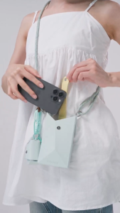 HuluBulu Follow Geometric Vertical Phone Bag EVA Hard Shell Waterproof Korean Style Mini Crossbody Sling Purse for Women