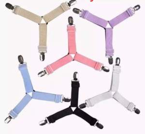 Bộ 4 Kẹp Ga Giường Drap Chống Xê Dịch Có Đệm Nhựa Dây Thun Co Giãn Tốt Màu Sắc Đầy Đủ Giữ Ga Trải Giường Hiệu Quả