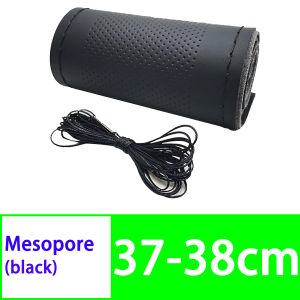 PINMOAP Steering Wheel Cover Hand Sewn Anti Slip Breathable Car Interior With Needle And Thread Kit Artificial Leather Fabric