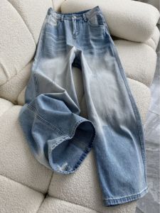 High Waist Extra Long Washed American Street Style Jeans Women Loose Wide Leg Pants Relaxed Fit Torn Denim Spring Summer Autumn