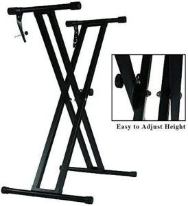Adjustable X-type Keyboard Stand Metal Single Tube Stand Bracket Liftable 54/61/76 keys Piano Holder Rack