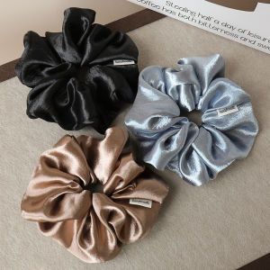 ยางรัดผมผ้าซาตินขนาดใหญ่ไม่ทึบ ยางรัดผมสไตล์เรียบง่ายอเนกประสงค์ ยางรัดผมแบบใหม่ที่สวมใส่สบายและมีสไตล์