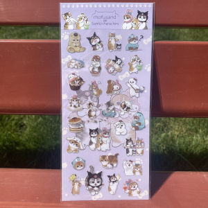 New Mofu Double Transparent PVC Cute Cartoon Shark Cat Stickers Waterproof DIY Craft Glue Sticker Notebook Supplies Business Needs
