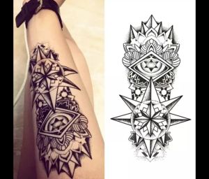 Tato Temporer Tattoo Temporary Motif Bintang Purba Kuno Tahan Air Sementara Bisa Dihapus Seri HB 109
