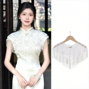 BAOYINFEI | New Chinese Style Lace Pearl Fringe Bolero