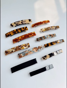 JULYHOT กิ๊บติดผมลายเสือดาวสุดหรูกิ๊บหนีบผมสไตล์วินเทจสไตล์ฝรั่งเศสกิ๊บติดผมสีสันสดใสรูปทรงเรขาคณิตลายหินอ่อนอุปกรณ์แต่งผมแฟชั่นแบบเรียบง่าย