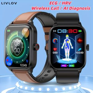 ECG Smart Watch with Body Temp/ Sleep Monitor Answer/Make/Reject Calls Waterproof Sport 1.85 Fitness Tracker with 100+Sports