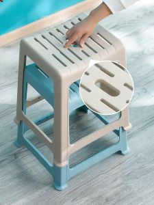 เก้าอี้พลาสติกหนาสำหรับใช้ในบ้าน ห้องน้ำ ห้องนั่งเล่น สำหรับผู้ใหญ่ ที่นั่งสูง ที่นั่งแบบพับได้ ที่นั่งแบบสี่เหลี่ยม ที่นั่งแบบเรียบง่าย