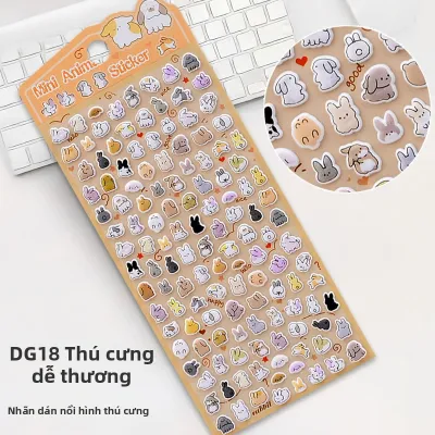 Nhãn Dán 3D Hình Hoạt Hình Hàn Quốc Dễ Thương cho Trang Trí Sổ Tay