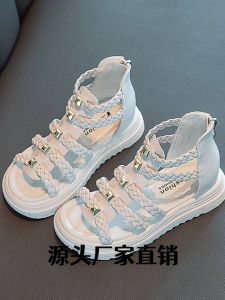 Princess Style Girls Sandals Summer Season Waterproof Artificial Leather Upper Rubber Outsole Casual Fashion Children Shoes