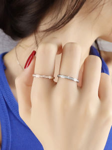 Simple Bracelet Frosted Self-Discipline Ring Female Special-Interest Design Fancy Fashion Personalized Tail Ring Little Finger Titanium Steel Rose Golden Tide