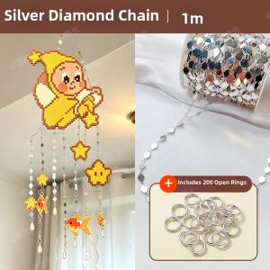 YUGUANG | DIY Four-leaf Clover and Rhombus Shaped Metal Pendant Chain Decoration