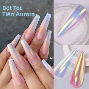 Bột Nhũ Móng Tay Pearl Nail Powder Aurora Moonlight Mirror Hiệu Ứng Kim Loại Lấp Lánh Chrome Dùng Cho Sơn Gel Làm Móng