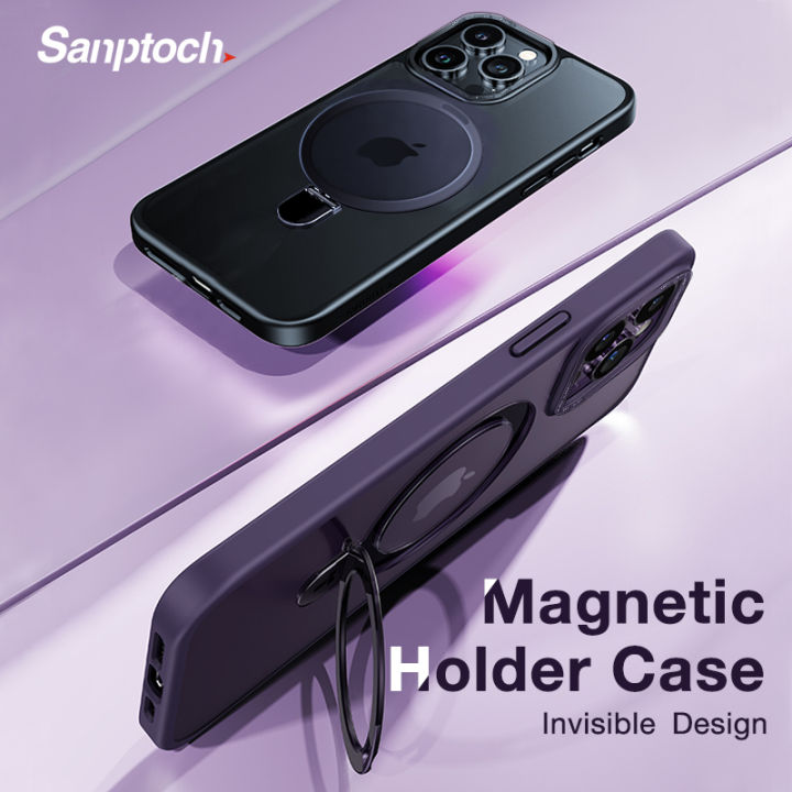 Sanptoch Invisible Magsafe Holder Phone Case For iPhone 16 / 15 / 14