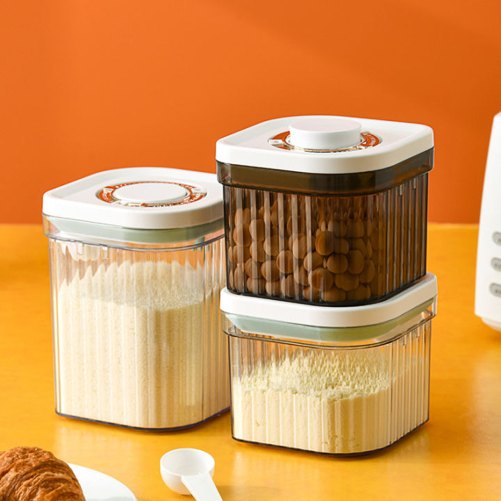 Airtight Milk Powder Container with Scooper Scraper and Cleaning Brush