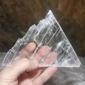 Premium 121 grams raw Selenite very transparent handheld decor display [Natural Crystal]