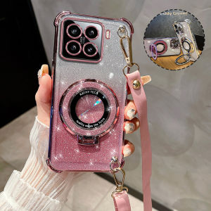 Xiaomi 15 pro Womens Fashion Crossbody Ultra-Thin Magnetic Absorption Soft Shell with Lens Film Anti-Fall Protective Case