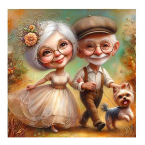 500/1024PCS Jigsaw Puzzle Peaceful Elderly Couple Portrait For Adults Ideal For Stress Relief And Relaxation