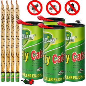 20ชิ้น แถบดักแมลงวันแขวนในร่ม / กับดักแมลงวันปลอดสารพิษ / ม้วนกระดาษเทปกาวดักแมลงวัน / สำหรับแมลงวันผลไม้ / กระดาษกาวดักแมลงวันที่มีประสิทธิภาพ