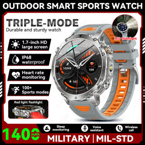 LIGE | LIGE New TANK Ultra 1400mAh Battery Military Smart Watch IP68 Waterproof Heart Rate Tactical Flashlight Men Sports Bracelet 2026
