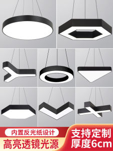 Customized Special-Shaped Lamp Led Modeling Lamp Y-Shaped Creative Hexagon Patchwork Lamp Billiard Room Ambience Light Gym Chandelier