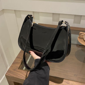 Retro Solid Color PU Leather Shoulder Bag Fashion Womens Handbags Casual Designer Hobos Underarm Bag