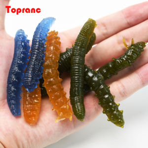 Topranc 12Pcs/Bag Artificial Realistic Caterpillar Fishing Lures Soft Bait 4 Styles Random Delivery