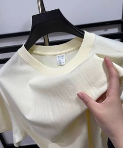 Áo Thun Nam Cổ Tròn 100% Cotton Tay Ngắn Dáng Rộng Hàng Đầu Dây Đôi Chất Lượng Cao Thủ Công Xu Hướng Mùa Hè Dành Cho Các Cặp Đôi