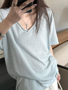 La Chapelle | Shallow Color V-Neck Loose Summer Casual T-Shirt