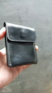 Dompet Kartu Klip lipat dua Kulit Sapi  Warna Hitam - Garansi 1 Tahun