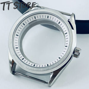 Silver 40mm Black Chapter Ring Watch Case with Sapphire Crystal Stainless Steel Fits NH34 NH35 NH36 NH38 NH70 NH72 Movements