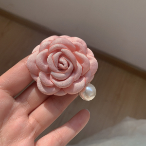 Elegant Floral Hair Clip with Tassel High Version Powdery Side Clip Hair Rope Head Rope Hair Accessories