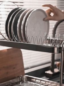 GSlife Kệ Để Chén Bát Đĩa 2/3 Tầng inox - Kèm Giá Để Đũa Giá Để Nắp Nồi Thớt Khay Hứng Nước