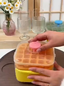 50-Ice Cube Maker With Easy Glide Double Layer Food-Grade Tray For Refrigerator Perfect