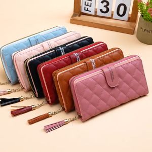 Ví nữ dài cầm tay giá rẻ thời trang nhiều ngăn có khóa kéo đựng tiền đựng thẻ đựng điện thoại VD101