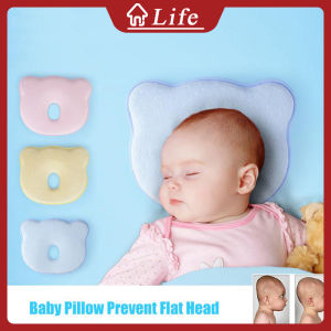 Memory Foam Baby Pillow Baby Memory Pillow Prevent Flat Head Ergonomic Pillow Shaped Pillow Prevent Flat Head Ergonomic Newborn Pillow  0-1 Years Old Pure Cotton Breathable (Pink/Blue)
