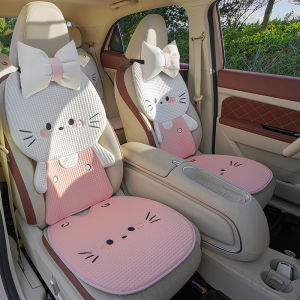 Universal Car Seat Cushion for Women Half Wrap Three Piece Set Cute Polyester Fiber Carriage Pad Suitable for All Seasons
