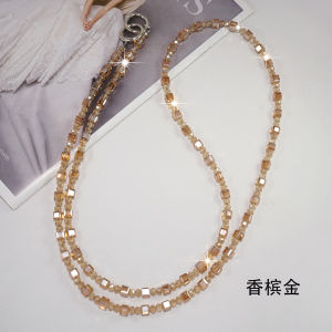 Fashionable Square Crystal Phone Chain Crossbody Camera Strap Luxury Pendant Universal Elegant Sensation Mobile Accessory