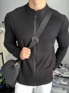 Warm Zipper Thermal Shirt Mens Casual Fitness Long Sleeve Sport Jacket Outerwear Polyester Fiber Integrated Training