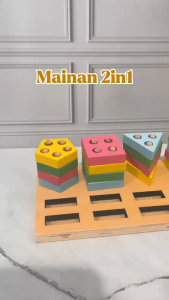 Mainan Puzzle Kayu Susun Bentuk Set Pancingan Ikan Magnet / Magnetic Fishing With Shaping Toys