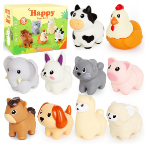 10PCS Educational Farm Animal Matching Toys Counting Color Sorting Animal Recognition Fine Motor Skills Hand-Eye Coordination