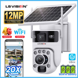 LS tầm nhìn UBOX Wifi/4G Sim Thẻ 6K 12MP Màn hình kép CCTV năng lượng mặt trời Máy ảnh 20x Zoom quang học Bluetooth PIR + ai hình người phát hiện báo động dual-video liên kết tự động theo dõi ngoài trời đầy màu sắc nhìn trong đêm hai chiều máy ghi hình IP