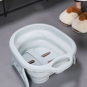 Foldable FootBath Tub with Massage Rollers (Blue) / Foot Basin / Herbal Foot SPA / Foot Massage Bucket 折叠泡脚桶 - 紫色