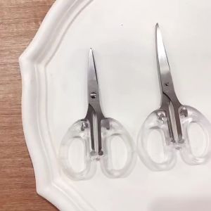 ZEO DIY Stainless Steel Scissors Transparent Craft Scissor Stationery School Office Supplies