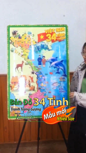Mẫu 2 Hot! Tranh tráng gương Bản Đồ Việt Nam 34 tỉnh thành