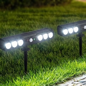 Solar Motion Sensor Stake Light Super Bright Remote-Controlled Garden Lawn Lamp Landscape Light