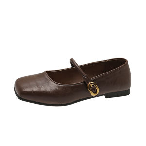 YX | Retro English Style Buckle Flats Mary Jane Shoes